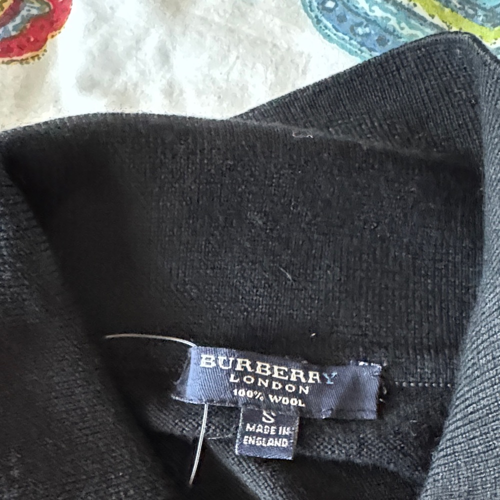 Burberry Black Crewneck Polo Sweater - Picture 4 of 6